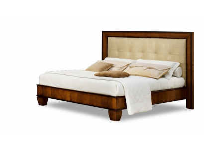 Letto marrone camera da letto mobili in legno design tessile Stile classico Art déco Nero.
