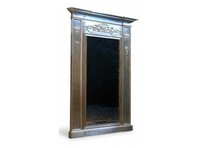 Specchio Barocco Argento xxl Grande Specchio da Parete in Legno 132x14x220cm Cornice