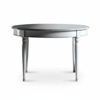 Tavolo da pranzo rotondo, tavoli da pranzo, mobili, arredamento, tavolo in legno bianco, Italia