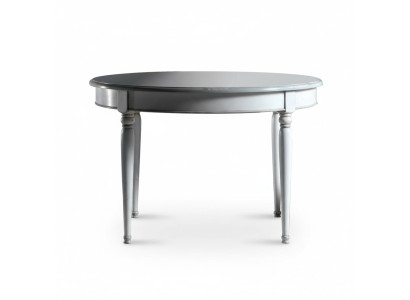 Tavolo da pranzo rotondo, tavoli da pranzo, mobili, arredamento, tavolo in legno bianco, Italia