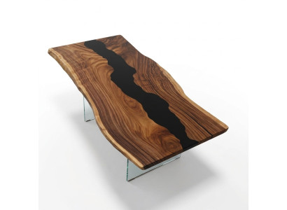 Tavolo in resina epossidica Tavolo da pranzo in legno massiccio Tavoli 183x90 Tavolo fluviale