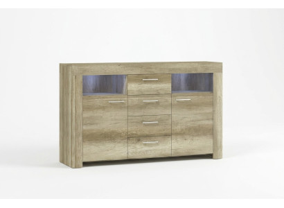 Commode SK155 Comò Madie Cassettiera Armadio 2 ante in MDF Legno Armadio 4 cassetti
