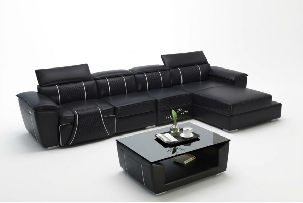 Divano ad angolo a L in pelle design moderno relax automatico nuovo
