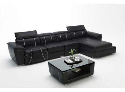 Divano ad angolo a L in pelle design moderno relax automatico nuovo