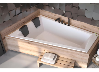 Vasca da bagno per 2 persone a incasso per bagno d'angolo in acrilico di design nuovo