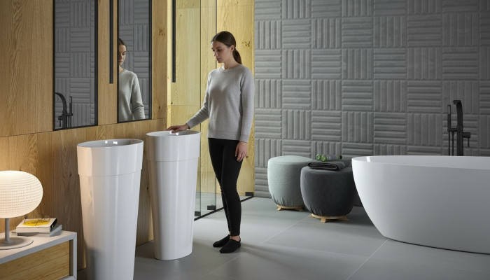 Design moderno Lavabo in acrilico Bagno Lavabo freestanding