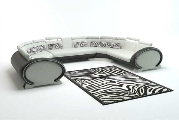 Cuscini del sedile del divano a forma di U in pelle per divani d'angolo moderni di design + USB