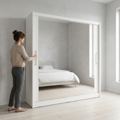 Camera da letto Armadio a specchio con ante scorrevoli sospese 200 cm Armadi a muro a scorrimento.