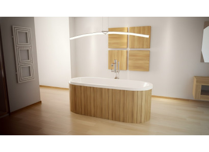 Vasca da bagno di lusso Vasca ovale in acrilico bianco indipendente rettangolare da bagno.