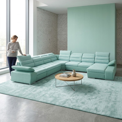 Divano ad angolo a forma di U, divano ad angolo con funzione letto, divano a U con funzione letto, divano con penisola, divano, divani, divani.