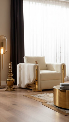 Design poltrona monoposto Tessuto Soggiorno Lounge Metallo Design di lusso Divano Mobili