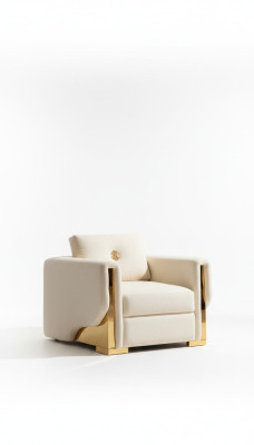 Design poltrona monoposto Tessuto Soggiorno Lounge Metallo Design di lusso Divano Mobili