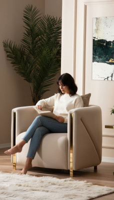 Poltrona Imbottita Design Divano Sedia Relax Lounge Tessuto Lusso Soggiorno
