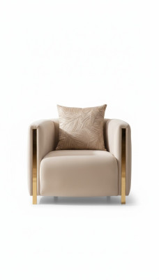 Poltrona Imbottita Design Divano Sedia Relax Lounge Tessuto Lusso Soggiorno