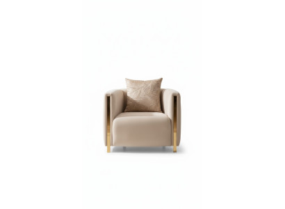 Poltrona Imbottita Design Divano Sedia Relax Lounge Tessuto Lusso Soggiorno