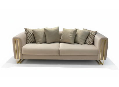 Divano design moderno a 3 posti grigio per la stanza, divani a tre posti imbottiti.