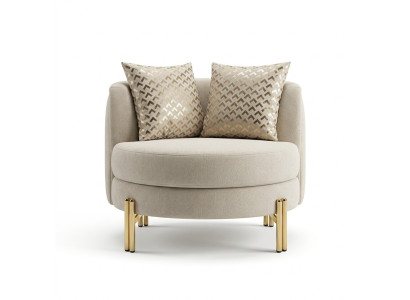Poltrona Sedile Posto Design Soggiorno Imbottitura Legno Imbottitura Moderna Lusso Beige