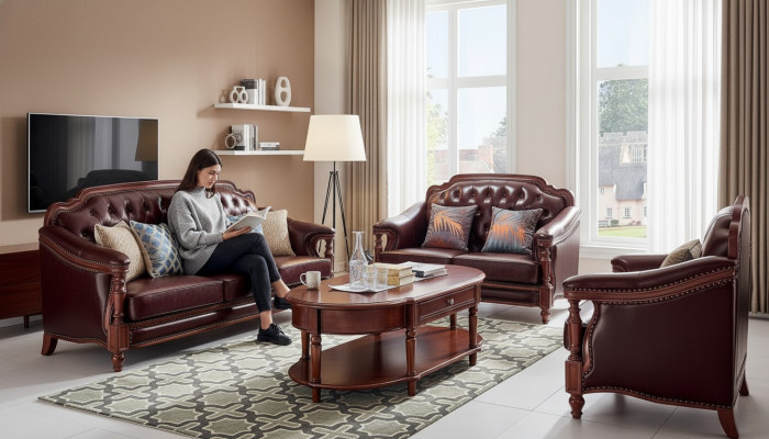 Divano 3+2+1 posti in tessuto design set divani classici.