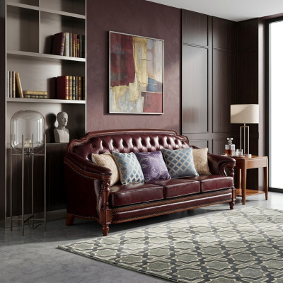Divano Chesterfield a tre posti Imbottito Classico Divano Soggiorno
