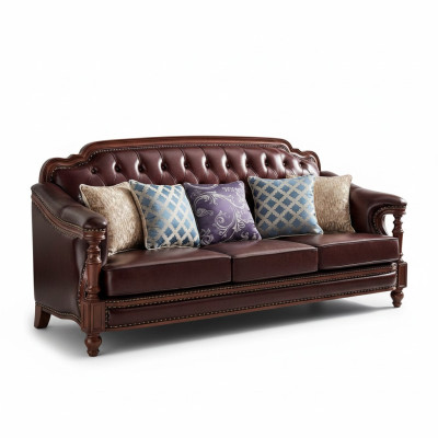 Divano Chesterfield a tre posti Imbottito Classico Divano Soggiorno