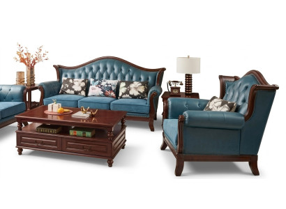 Chesterfield classico set di divani in pelle stile barocco rococò 3+1.