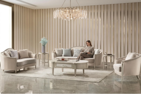 Set di divani 3 2 1 posti in design moderno per divano.