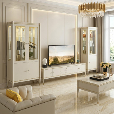 Design parete attrezzata mobile basso 2x armadio mobile TV credenza 3 pezzi set
