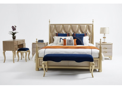 Design camera da letto letto di lusso matrimoniale in legno moderno imbottito mobili 180x200cm