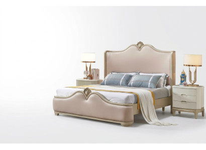 Barocco set da camera con letto e comodini senza spigoli vivi.