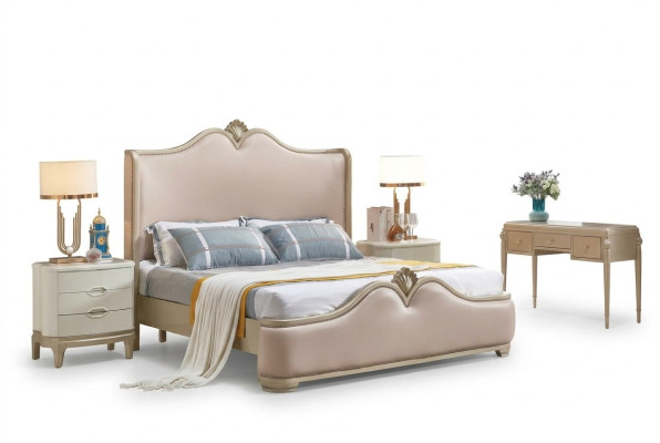 Struttura del letto Letti Matrimoniali Telaio del letto Beige Mobili da letto Letti matrimoniali
