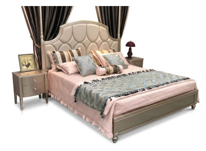 Letto matrimoniale Letti di lusso Letto in legno Strutture letto Cornice letto Beige Design