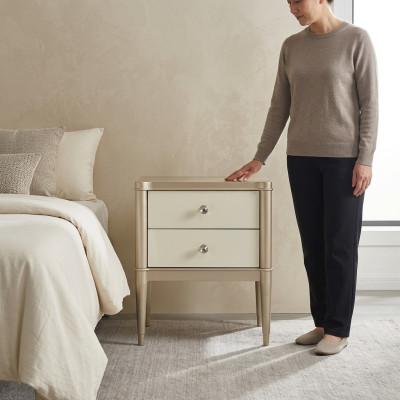 Comodino Tavolino in Legno Tavoli Mobili Beige in Camera da Letto