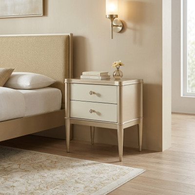 Comodino Tavolino in Legno Tavoli Mobili Beige in Camera da Letto