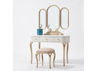 Tavolo da toeletta con specchio Console di lusso Comò Sgabello Set completo