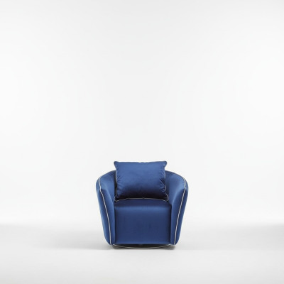 Poltrona monoposto blu soggiorno design di lusso mobili italiani eleganti nuovi.