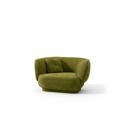 Poltrona Verde in Pelle Design Monoposto per Soggiorno Stile di lusso