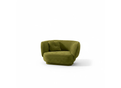 Poltrona Verde in Pelle Design Monoposto per Soggiorno Stile di lusso