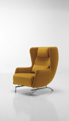 Sedia Singola Design Giallo Imbottita Soggiorno Mobili Poltrona Prianera