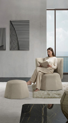Sgabello Design Legno Mobili Italiani di Lusso Soggiorno Moderno Poggiapiedi Grigio Nuovo