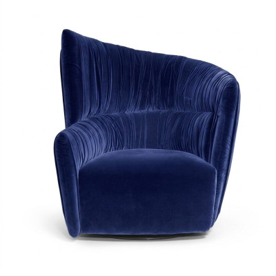 Poltrona di lusso, design moderno, blu, tessuto di design, salotto, nuovo