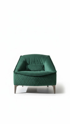 Poltrona monoposto di lusso con rivestimento di design in tessuto moderno.