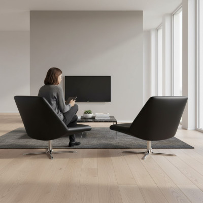 Poltrona stile italiano di lusso a 1 posto, design imbottito in pelle Prianera.