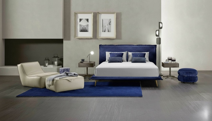 Letto matrimoniale Letti Struttura letto Letto Legno Camera da letto Blu Classico Prianera Nuovo