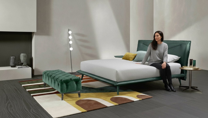 Doppio telaio letto di lusso camera da letto letto matrimoniale in legno verde letti in pelle nuovi