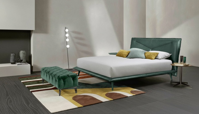 Doppio telaio letto di lusso camera da letto letto matrimoniale in legno verde letti in pelle nuovi