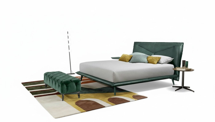 Doppio telaio letto di lusso camera da letto letto matrimoniale in legno verde letti in pelle nuovi
