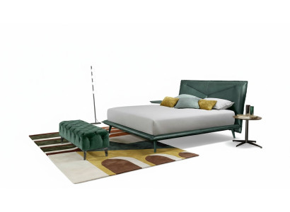 Doppio telaio letto di lusso camera da letto letto matrimoniale in legno verde letti in pelle nuovi
