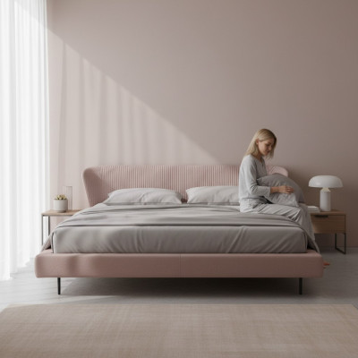 Rosa Design del letto Lussuosi letti in stile italiano Mobili moderni per la camera da letto Prianera