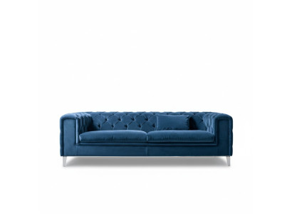 Divano 3 posti Blu in tessuto di lusso Design italiano per il soggiorno di mobili italiani