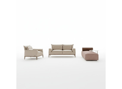 Divano Prianera Design Poltrona Divano imbottito Tavoli 3 pezzi Set Chaise longue